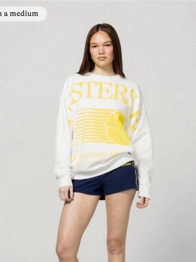Dairy Boy Women’s White & Yellow Graphic Sweatshirt
